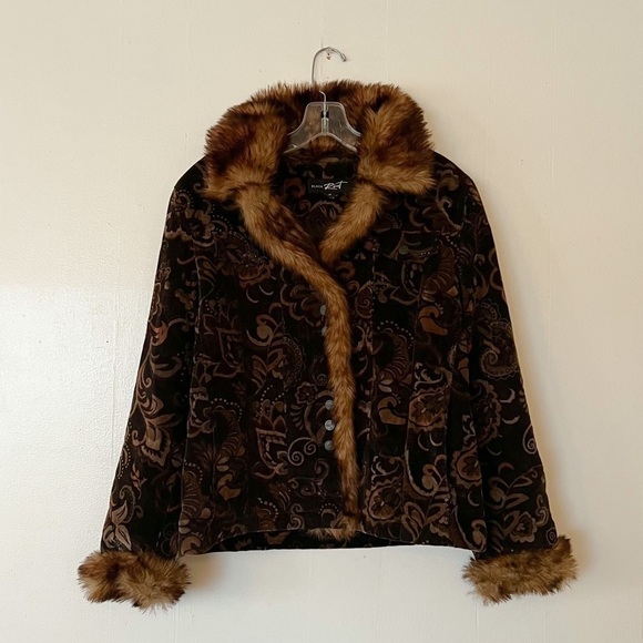 VINTAGE Black River Paisley Corduroy Jacket - Picture 1 of 10